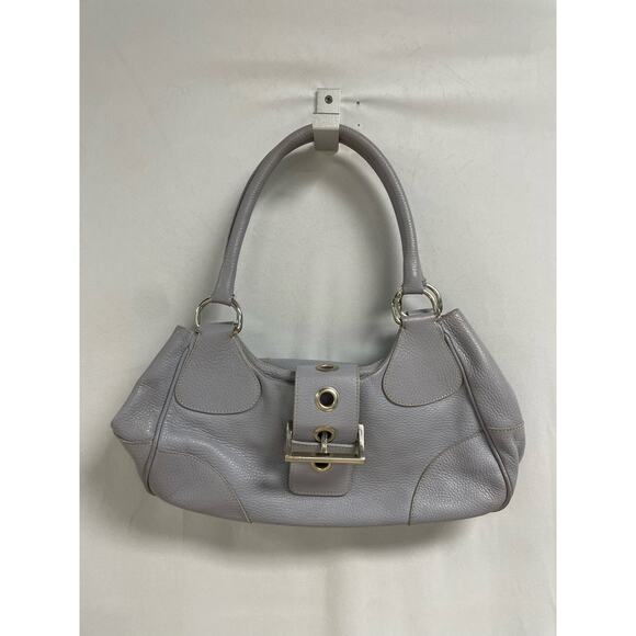 PRADA Vitello Daino Moon Shoulder Bag Purse Buckle Small Leather Purple Blue - Picture 1 of 14